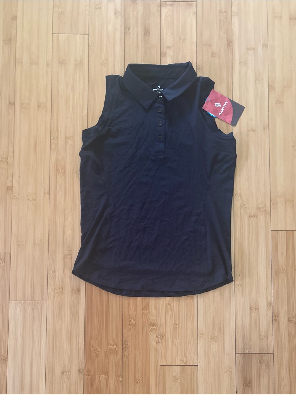 Search for Sanity Black Sleeveless Polo Tank